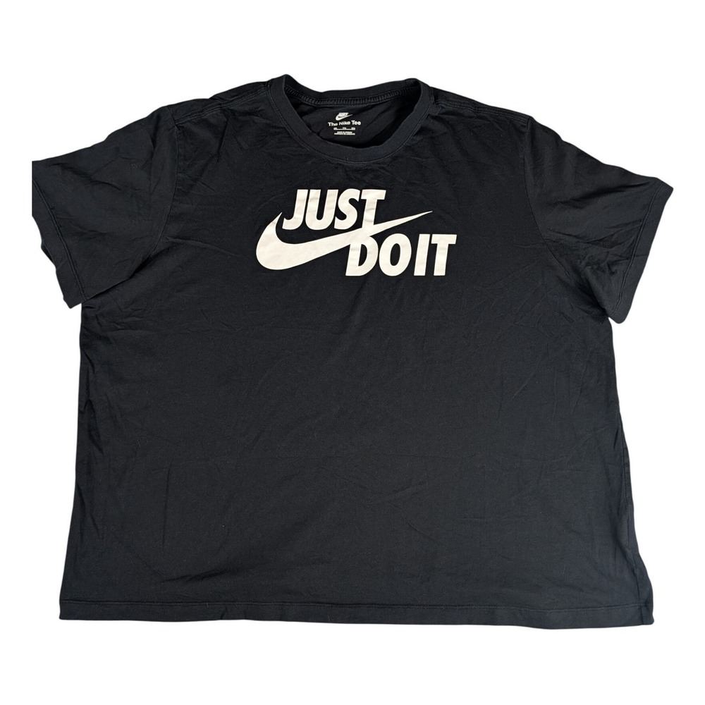 Nike Mens Just Do It Graphic T-Shirt Black Short Sleeve Crew Neck XXL AR5006-010 - Picture 2 of 9